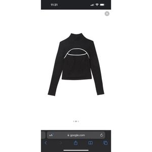 Victoria's Secret Black Crop Top, Front Cut-Out, Cotton, XS, new without tags